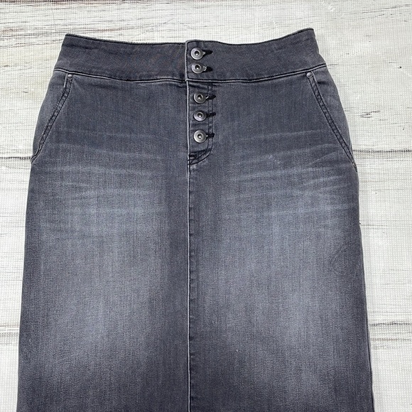 PrAna Jean Skirt Grey Denim Pencil Straight Button Fly Size 2 - Picture 13 of 13